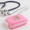 portable pink dual sided pill organizer box (1 pc)