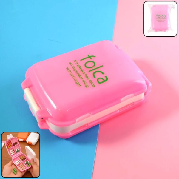 portable pink dual sided pill organizer box (1 pc)