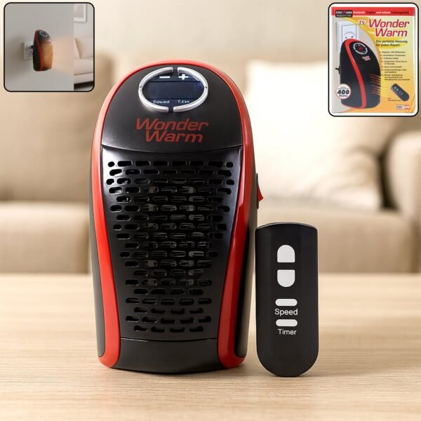 wonder warm 400w wall plug room heater with remote control (1 pc)
