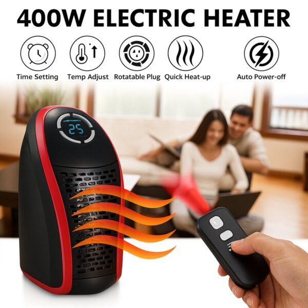 wonder warm 400w wall plug room heater with remote control (1 pc)