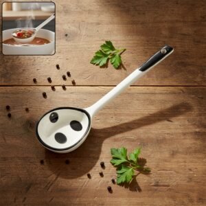 premium 17 cm heat resistant ceramic soup ladle