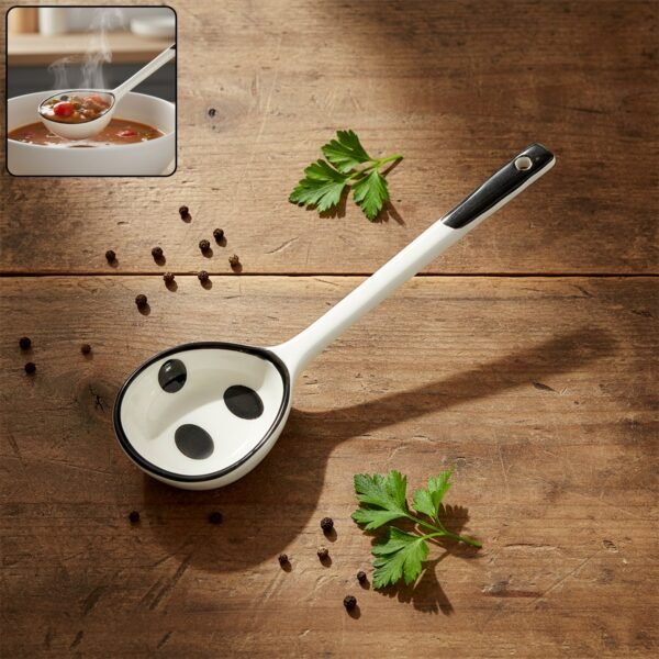 premium 17 cm heat resistant ceramic soup ladle