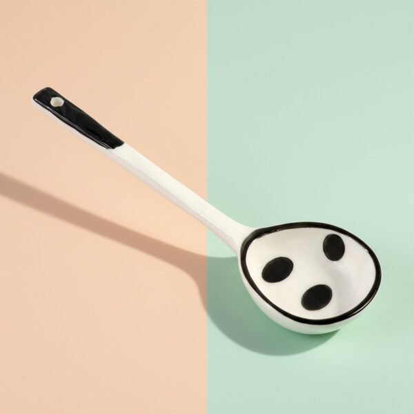 premium 17 cm heat resistant ceramic soup ladle