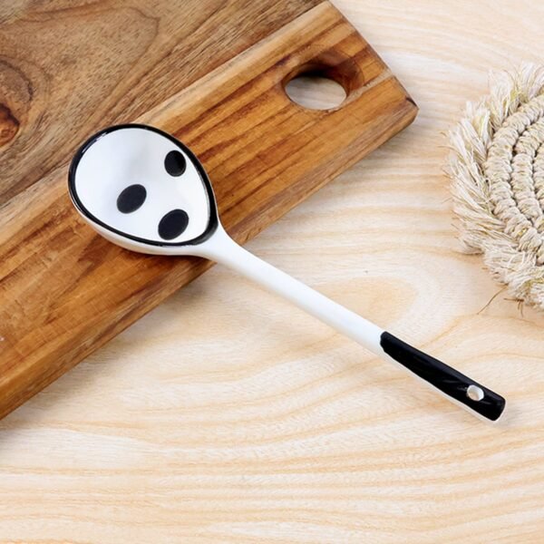 premium 17 cm heat resistant ceramic soup ladle