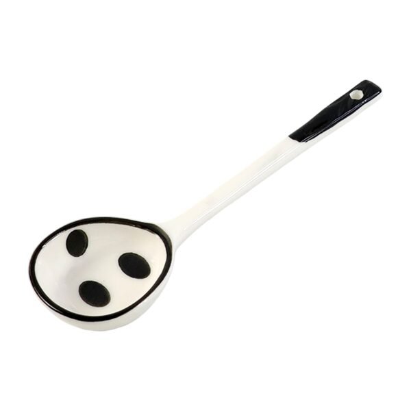 premium 17 cm heat resistant ceramic soup ladle