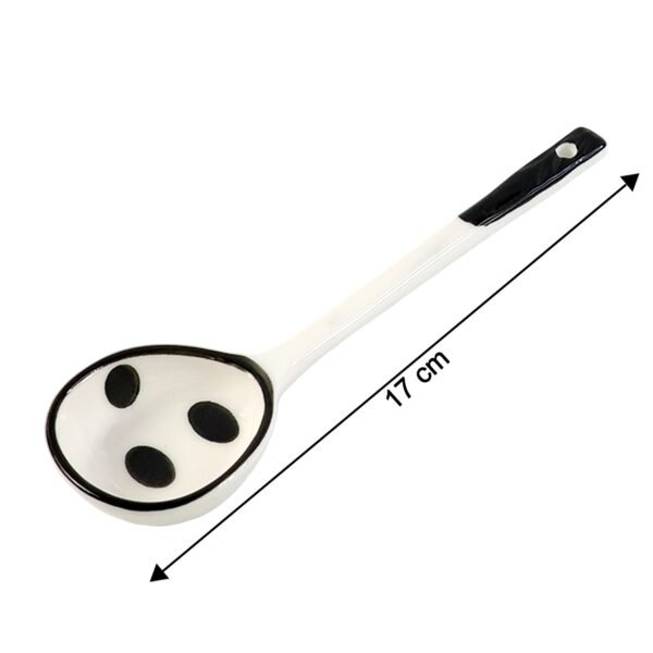 premium 17 cm heat resistant ceramic soup ladle