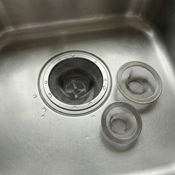 stainless steel sink drain strainer set (3 pc) stainless steel sink drain strainer set (3 pc)