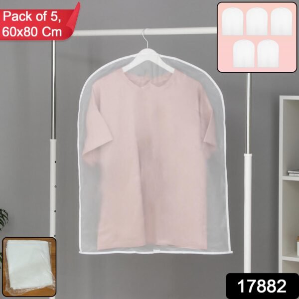short hanging garment storage cover pack of 5 (60 Ã— 80 cm)