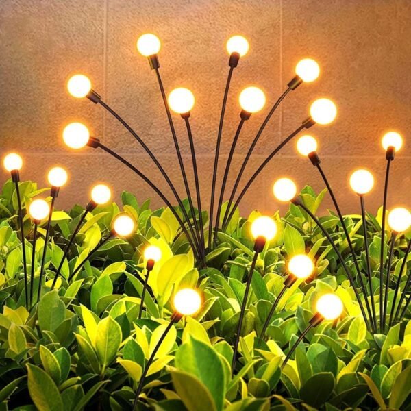 2 pc solar led garden stake firework lights