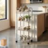 4 layer multipurpose storage trolley with wheels
