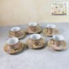 premium floral porcelain tea cup and saucer set (12 pc set)
