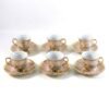premium floral porcelain tea cup and saucer set (12 pc set)