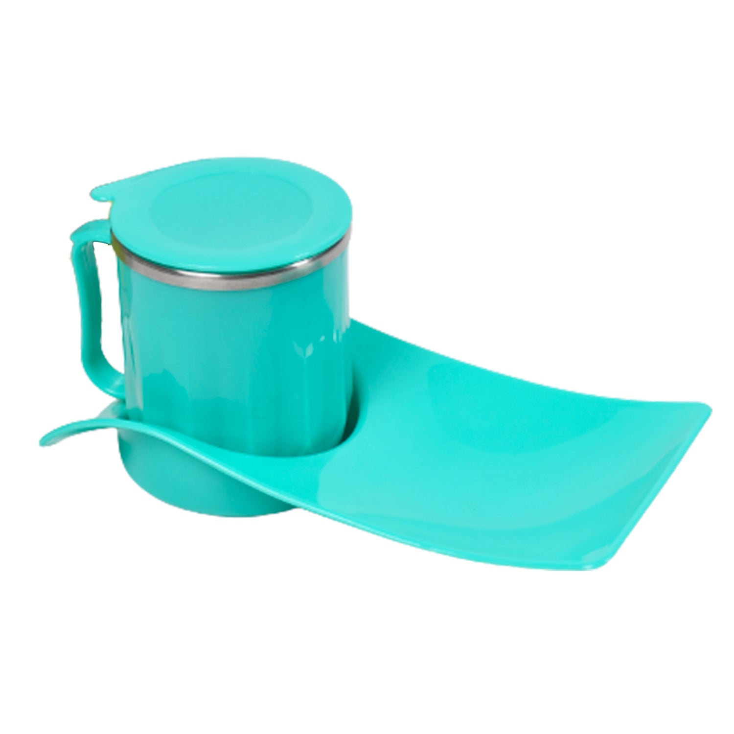 snack tray with 350ml steel cup for kids & home use
