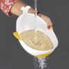 plastic rice pulses fruits vegetable noodles pasta washing bowl and strainer (2 pc)