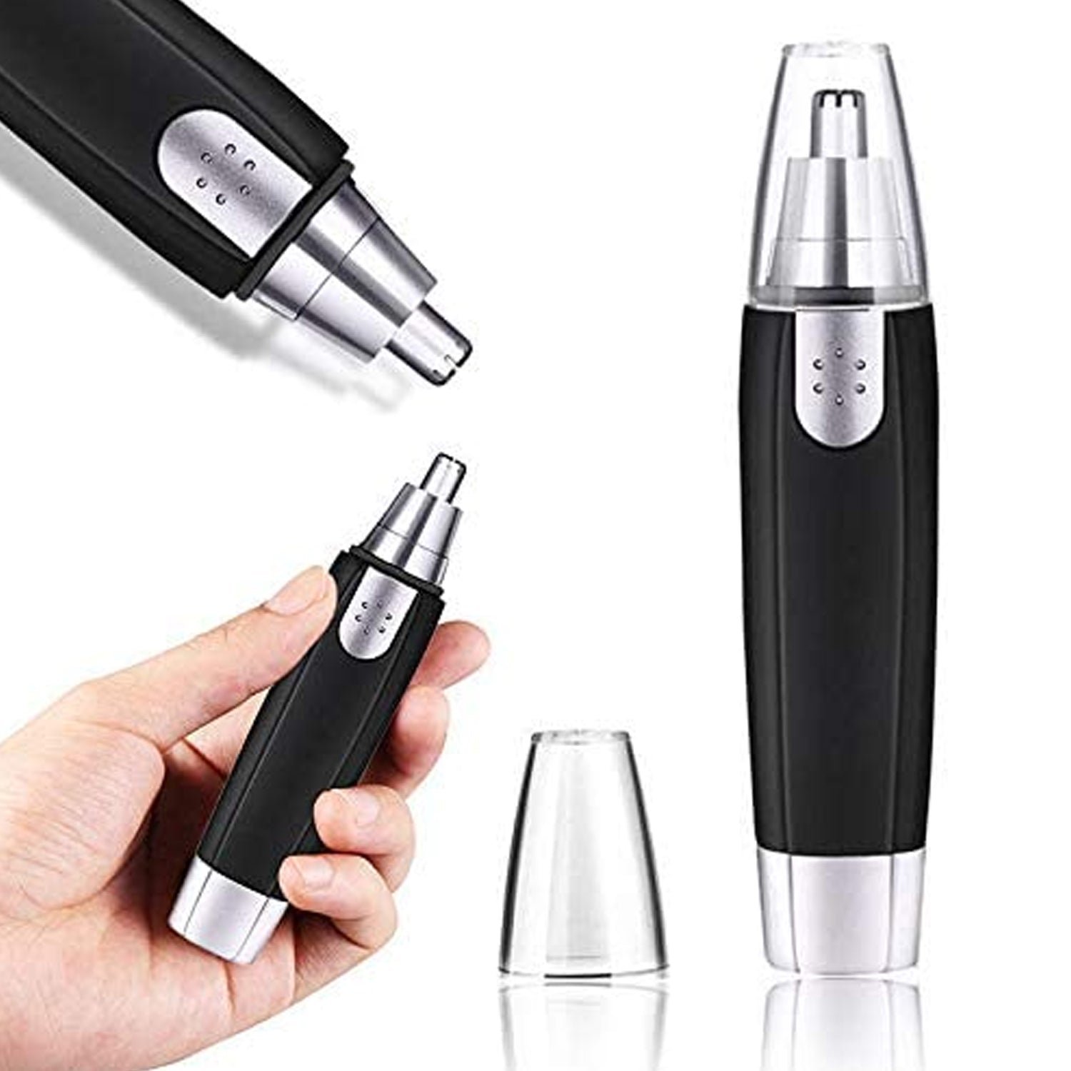 sharp steel battery operated ear and nose hair trimmer