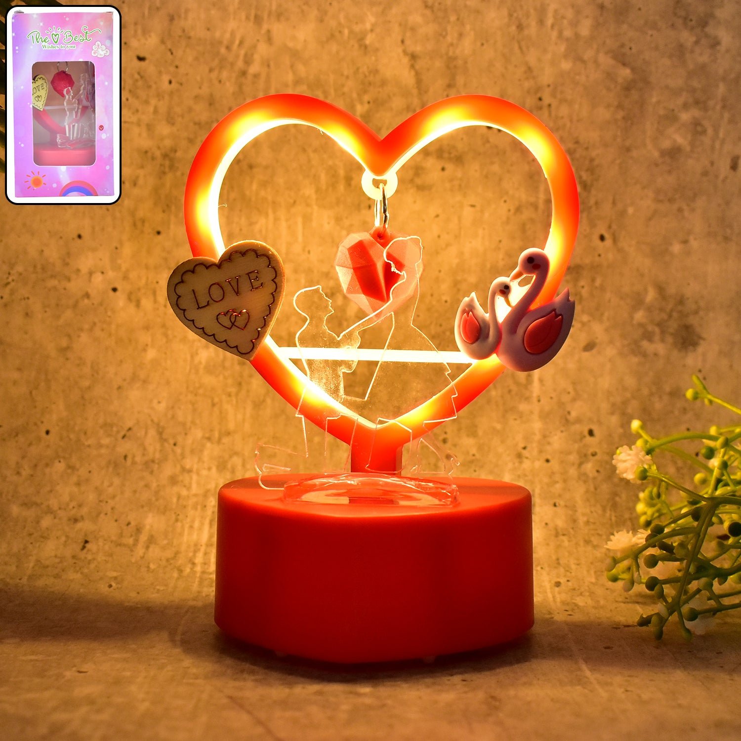 Heart-Shaped Decorative Love Showpiece (1 Pc)
