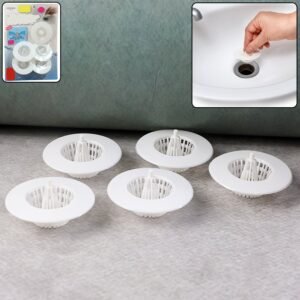 5 Pcs Multipurpose Sink Drain Hair Catcher & Strainer Filter (30~45 mm)