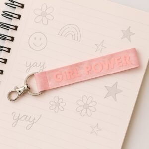 Fabric Ribbon Keychain (1 Pc, Mix Color)