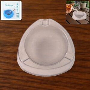 Oblivion Transparent White Ashtray with Cigarette Holder Grooves (1 Pc)