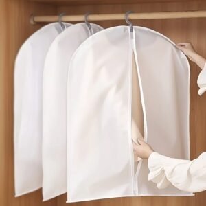 Foldable Non Woven Suit Cover (80×56 CM / 1 Pc / White Side Chain Suit Cover)