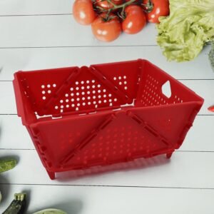 Flexi fold Storage Basket Box with Holes Ventilated Design (23×20 Cm / 1 Pc)
