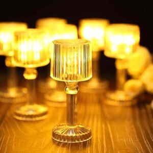 Mini Acrylic LED Desk Lamps Table Lamp Portable Crystal, Diwali (1 Pc / Small)
