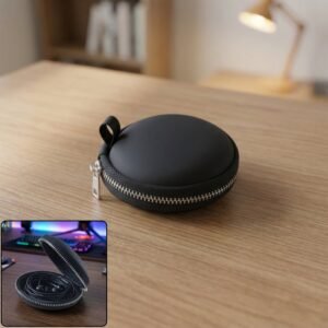 Compact Hard Shell Earphone Carrying Case with Zipper Closure (1 Pc)
