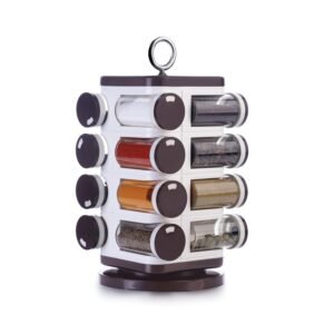 Ganesh Multipurpose Revolving Spice Rack With 16 Pcs Dispenser each 100 ml Plastic