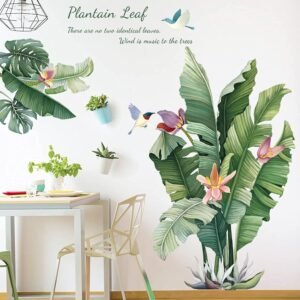 Large Plantain Leaf Wall Sticker 90x60 cm - (1 Pc)