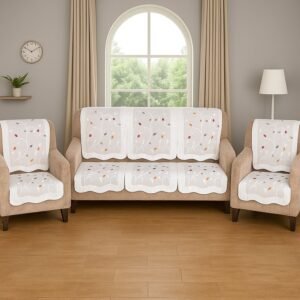 Elegant Leaf-Pattern Sofa Runner - (Set / 230x28 Inch)