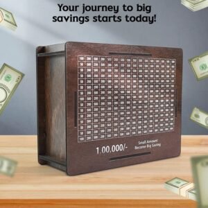 Big Wooden Savings Challenge Money Bank / Piggy Bank - (1 Pc)