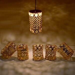 Antique Golden Jhoomer Chandelier – Diwali & Christmas Decor (1 Pc)