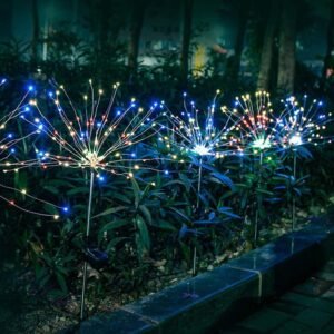 Colorful Multi Led Outdoor Solar Garden Lights (2 Pcs Set)
