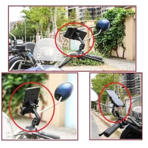Full Metal Body Bike & Scooty 360 Degree Rotating Mobile Holder Stand (1 Pc)