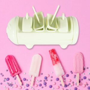 Cartoon Ice Candy Mold – 4-Cup Multicolor Set (1 Pc)