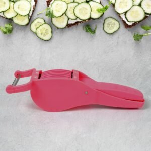 2-in-1 Vegetable & Fruit Cutter with 5-Blade Peeler (1 Pc / Multicolor)