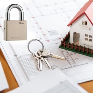 Heavy Steel Premium Square Padlock 70mm with 4 Keys  Hardened Shackle for Doors