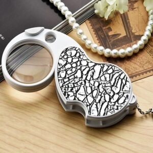 Double-Magnification Led Magnifiers Light Folding Keychain (1 Pc / Mix Color)