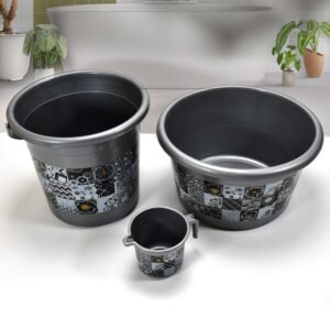 Large Capacity Plastic Bathroom Set of 7 Pc