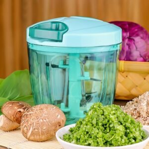 Manual Stainless Steel Vegetable Chopper – Compact, Extra Sharp with 5 Blades