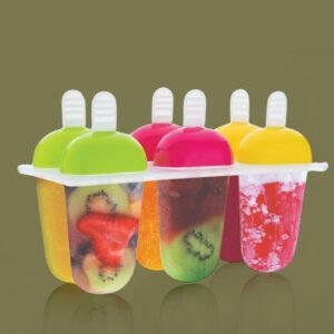 6 Pcs Multicolor Polypropylene Ice Mold, Kulfi Maker / Stick / Cream / Assorted