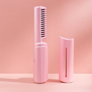 Rechargeable Mini Hair Straightener,  Three Temperature Adjustments Flat Iron Comb (1 Pc)