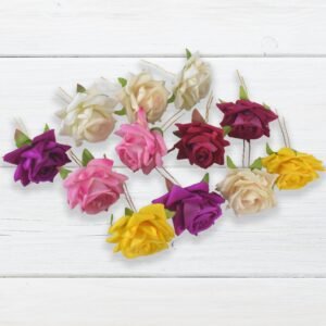 Colourful Flowing Flower Hair Pin (12 Pcs Set / Mix Color)