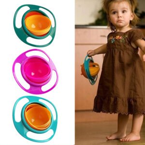 Portable Non Spill Feeding Toddler Gyro Bowl 360 Degree Rotating Dish