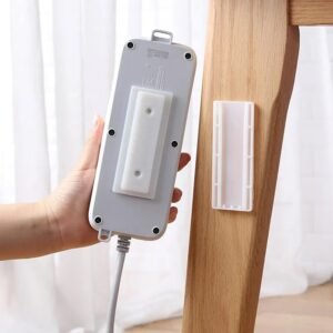 Self Adhesive No Hole Wall Mount, Reusable, Non Residue Plug Organizer