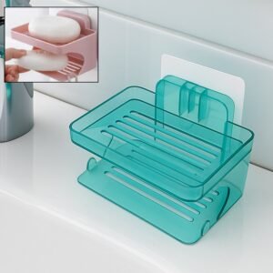 Wall Mounted 2 Layer Soap Holder with Hook (2 Layer 1 Pc)