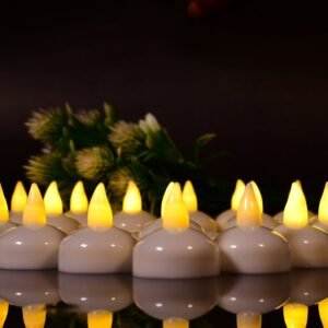 Floating Flameless Tea Light Candles – Battery Operated Set of 12 for Decor
