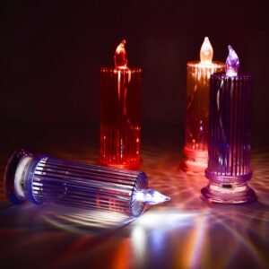 Big Simple Candles for Home Decoration, Crystal Candle Lights, Diwali (Multicolor)