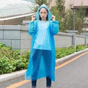 Portable Adult Waterproof Raincoat Cardigan for Outdoor Travel (1 Pc)