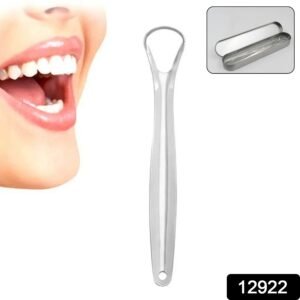 Stainless Steel Tongue Scraper Bad Breath & Oral Hygiene, Metal Case Included (1 Pc)